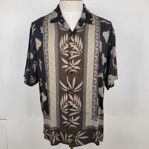 Paradise by Axis Hawaiian Silk Short Sleeve Casual Button Up Shirt Mens Size L